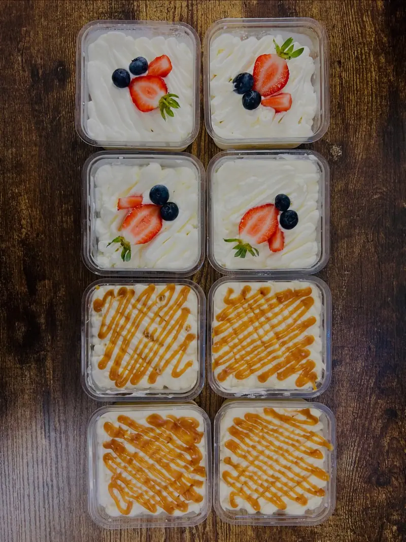 Milk cake dessert cups